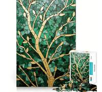 Rompecabezas de 1000 Piezas con diseño de Mosaico de árbol, Arte Kentsugi, Bordes Lisos, Juego Divertido y Relajante, Regalo de cumpleaños (38x52cm)