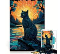 Rompecabezas de 1000 Piezas con diseño de Mosaico de Gato Decoración con Corte preciso para estimular la lógica y el Pensamiento Ideal para un Juego Relajante (50x75cm)