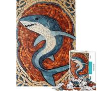 Rompecabezas de 1000 Piezas con diseño de Mosaico de Tiburones para Adolescentes Difícil Cada Pieza es única Juguetes educativos Juegos 50x75cm