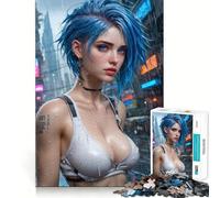 Rompecabezas de 1000 Piezas con diseño de Mujer ciberpunk Sexy para Adolescentes Juguete de lógica sólida, Divertido y fácil de Usar Corte de precisión Artículo de Santa Claus 38x52cm