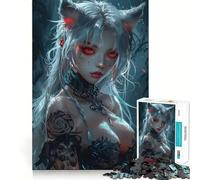 Rompecabezas de 1000 Piezas con diseño de Mujer Sexy y Gato para Adolescentes Juguete de lógica sólida, Divertido y Relajante Corte de precisión Artículo de Santa Claus 50x75cm