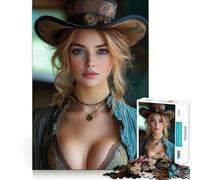 Rompecabezas de 1000 Piezas con diseño de Mujer Steampunk para Adultos Juguete de lógica Resistente Alivia la ansiedad Bordes Transparentes Regalo Ideal para Festivales 38x26cm