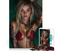 Rompecabezas de 1000 Piezas con diseño de Mujer Tatuada en el Agua para Adolescentes Juguete de lógica Resistente Actividad para el hogar Bordes Transparentes Regalo Ideal 50x75cm