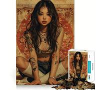 Rompecabezas de 1000 Piezas con diseño de Mujer Tatuada en Estilo Vintage para Adultos Juguete de lógica Mental, diversión Tranquila, Corte Firme, Regalo preciado 38x26cm