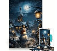 Rompecabezas de 1000 Piezas con diseño de muñeco de Nieve en Invierno para Adolescentes Ideal para Mejorar la Memoria, Relajarse y divertirse Diseño de Corte Firme Regalo Festivo (38x52cm)