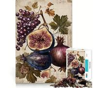 Rompecabezas de 1000 Piezas con diseño de Naturaleza Muerta frutal Vintage para Adultos Juego de Habilidad Mental Corte láser para un Ajuste Actividad gratificante para días lluviosos 38x52cm