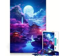 Rompecabezas de 1000 Piezas con diseño de neón japonés para Adolescentes Juego Inteligente de Rompecabezas Tiempo de Aprendizaje Imagen para armar Regalo Encantador (38x52cm)