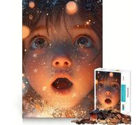 Rompecabezas de 1000 Piezas con diseño de niño sorprendido y Luces Brillantes para Adultos Juguete Inteligente para Jugar en Interiores Corte preciso Un Regalo Encantador 38x52cm