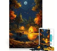 Rompecabezas de 1000 piezas con diseño de noche de campamento,arte de corte preciso,juguete para desarrollar la capacidad cognitiva,juego relajante para el tiempo de juego,regalo de cumpleaños 50x75cm