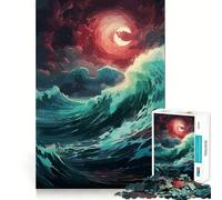Rompecabezas de 1000 Piezas con diseño de océano,Luna y Cielo Arte de Corte preciso Juguete para desarrollar la Capacidad cognitiva Diversión para el Tiempo Libre Regalo Ideal para la Navidad 50x75cm