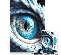 Rompecabezas de 1000 Piezas con diseño de Ojo de dragón Blanco y Azul para Adolescentes Diversión Alta precisión Manualidades y una Actividad Relajante para desconectar (50x75cm)