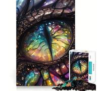 Rompecabezas de 1000 Piezas con diseño de Ojo de dragón teñido de arcoíris para Adolescentes Juguete para ejercitar la Mente Juego de Mesa en Grupo Arte y Montaje Regalo clásico (50x75cm)