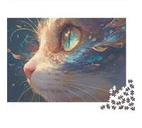 Rompecabezas de 1000 Piezas con diseño de Ojo de Gato Gigante y Paisaje Celeste. para Adultos Mayores de 12 años. Juego Educativo para la decoración del hogar. Difícil y desafiante. 70 x 50 cm.