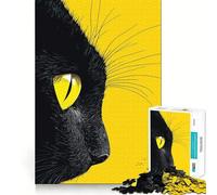 Rompecabezas de 1000 Piezas con diseño de Ojo de Gato Negro,Corte sin Costuras,Juego Mental,Regalo,Juego Casual,Navidad,decoración del hogar (38x52cm)