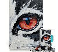 Rompecabezas de 1000 Piezas con diseño de Ojo de Gato,Pintura de Primer Plano,Ajuste, Arte,desafío Mental,Juguete,Juego de Ocio,Regalo Divertido de cumpleaños (38x26cm)