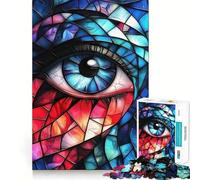 Rompecabezas de 1000 Piezas con diseño de Ojo de vidriera para Adultos Rompecabezas de Memoria Disfrute del Montaje Lento de la Imagen Regalo Creativo 38x52cm