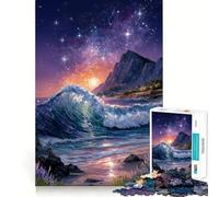 Rompecabezas de 1000 Piezas con diseño de Olas del océano bajo un Cielo Estrellado para Adolescentes Refuerza la Memoria y Proporciona Momentos de Paz Regalo clásico (50x75cm)