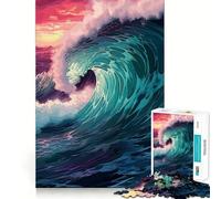 Rompecabezas de 1000 Piezas con diseño de Olas del océano Póster de Ajuste Juego de Habilidad para Pensar y Relajarse (38x26cm)
