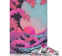Rompecabezas de 1000 Piezas con diseño de Olas japonesas, Ideal para Adultos y niños. Juego de Rompecabezas de Madera de 1000 Piezas (75 x 50 cm).