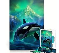 Rompecabezas de 1000 Piezas con diseño de Orca, Ballena asesina del Norte, para Adultos Juguete Que desafía la Mente Juego de Interior Pieza de Arte de Corte preciso (38x52cm)