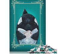 Rompecabezas de 1000 Piezas con diseño de Orca y servilleta Cuadrada para Adultos y niños, Juego de Rompecabezas de Papel de 38 x 26 cm (1000 Piezas)