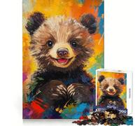 Rompecabezas de 1000 Piezas con diseño de osezno Sonriente y Colorido para Adultos Juguete de lógica Pura, Divertido y Relajante Corte preciso Regalo increíble 38x52cm