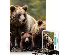 Rompecabezas de 1000 Piezas con diseño de Osito bebé y su Madre,Corte Suave,Juego Mental,Regalo para un Momento de Juego Relajante,Pieza de Arte navideña (38x26cm)