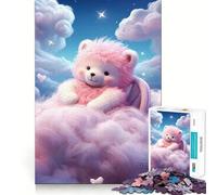 Rompecabezas de 1000 Piezas con diseño de Osito Rosa en el país de los sueños para Adolescentes Juguete Mental para Momentos de Paz Corte Premium Regalo artístico (38x26cm)