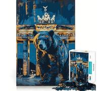 Rompecabezas de 1000 Piezas con diseño de Oso de Berlín y la Puerta de Brandeburgo Obra de Corte preciso Juguete para desarrollar la Capacidad cognitiva Tiempo de Juego Tranquilo Regalo