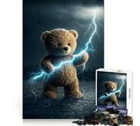 Rompecabezas de 1000 Piezas con diseño de Oso de Peluche con Poderes de Rayo para Adultos Rompecabezas de Memoria Disfrute del Montaje Lento de la Imagen Regalo Creativo 50x75cm
