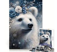 Rompecabezas de 1000 Piezas con diseño de Oso Polar de fantasía Invernal para Adolescentes Ideal para Entrenar la concentración, Actividades de Ocio y para Regalar (38x26cm)