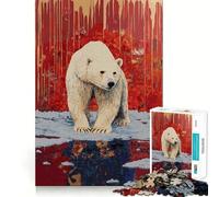 Rompecabezas de 1000 Piezas con diseño de Oso Polar enjaulado sobre Hielo, Ideal para Adolescentes Juguete Educativo para Toda la Familia Corte (50x75cm)