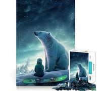 Rompecabezas de 1000 Piezas con diseño de Oso Polar para Adolescentes Juguete Mental para Momentos de Paz Corte Premium Regalo artístico (38x26cm)
