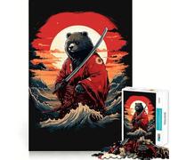 Rompecabezas de 1000 Piezas con diseño de Oso samurái para Adolescentes Mejora la Memoria, es Informal, Relajante y Tiene Bordes precisos Un Regalo Elegante (50x75cm)