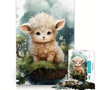 Rompecabezas de 1000 Piezas con diseño de ovejita bebé,Bordes Finos,Ideal para Manualidades y Juegos de lógica divertirse en el Tiempo Libre o como Regalo de cumpleaños (38x26cm)