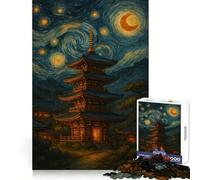 Rompecabezas de 1000 Piezas con diseño de Pagoda bajo un Cielo Estrellado para Adolescentes Juguete de lógica Clara, Ligero y Relajante Corte Perfecto Regalo conmovedor (38x52cm)