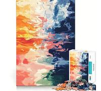 Rompecabezas de 1000 Piezas con diseño de Paisaje Abstracto y remolinos de Color para Adolescentes Ideal para Relajarse y desconectar Corte Suave y Elegante (50x75cm)
