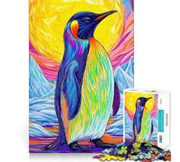Rompecabezas de 1000 Piezas con diseño de Paisaje ártico de pingüinos para Adultos Juguete de lógica Fina, Divertido y silencioso Bordes limpios Regalo Memorable (38x52cm)