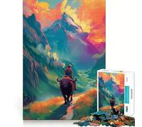 Rompecabezas de 1000 Piezas con diseño de Paisaje de búfalo,Corte preciso,Divertido desafío Mental,Juguete para Relajarse,Juego de cumpleaños (38x26cm)