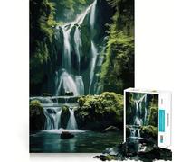 Rompecabezas de 1000 Piezas con diseño de Paisaje de Cascada para Adolescentes Juego de Memoria Mental Cierre Seguro sin Piezas Sueltas Ideal para Viajar Juego para ejercitar la Mente