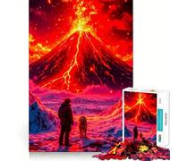Rompecabezas de 1000 Piezas con diseño de Paisaje de erupción volcánica para Adultos Juego de lógica con Cortes de precisión y Bordes Lisos reuniones Familiares (38x52cm)