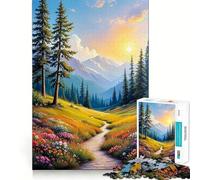 Rompecabezas de 1000 Piezas con diseño de Paisaje de montaña para Adultos Juego Inteligente de Rompecabezas Divertido Montaje de imágenes Regalo de Temporada (38x26cm)