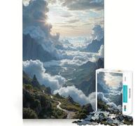 Rompecabezas de 1000 Piezas con diseño de Paisaje de Nubes y Valle de montaña Ideal para Adultos Mejorar la Memoria y Disfrutar del Tiempo Libre Decoración de Pared con Corte