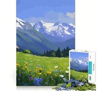 Rompecabezas de 1000 Piezas con diseño de Paisaje de Pradera Alpina Diversión con Superficie Lisa y sin Rebabas Un Reto entretenido para el Tiempo Libre (50x75cm)