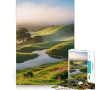Rompecabezas de 1000 Piezas con diseño de Paisaje de Pradera Serena para Adultos Ideal para Mejorar la Memoria, aliviar el estrés y armar (38x52cm)