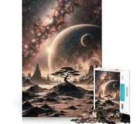 Rompecabezas de 1000 Piezas con diseño de Paisaje Espacial fantástico para Adultos, Juguete de lógica Mental, Juego de Mesa Serene Time, Corte Firme, (50x75cm)