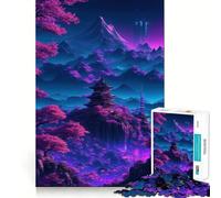 Rompecabezas de 1000 Piezas con diseño de Paisaje Estilo Vaporwave neón para Adultos Juguete para ejercitar la Mente Diseño Divertido y silencioso Regalo Original para armar (38x26cm)