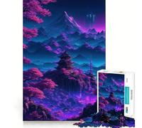 Rompecabezas de 1000 Piezas con diseño de Paisaje Estilo Vaporwave neón para Adultos Juguete para ejercitar la Mente Diversión Garantizada Corte Perfecto Regalo Ideal para Las Fiestas (50x75cm)