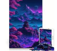 Rompecabezas de 1000 Piezas con diseño de Paisaje Estilo Vaporwave neón para Adultos Juguete para ejercitar la Mente Diversión Garantizada Corte Perfecto Regalo Ideal para Las Fiestas (50x75cm)