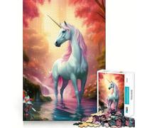 Rompecabezas de 1000 Piezas con diseño de Paisaje fantástico de Unicornios Diversión para ejercitar la Mente Encaja Perfectamente sin Huecos Actividad para Compartir con Seres Queridos (50x75cm)